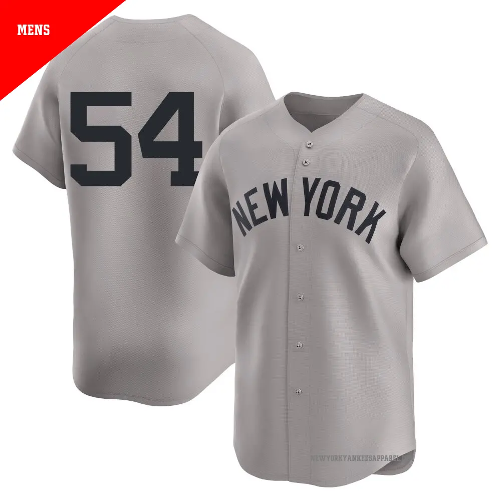 Men's ＃54 Max Fried New York Yankees Gray Limited Away 2nd Jersey