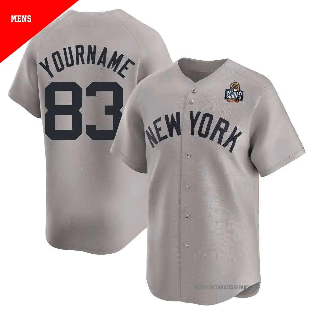 Men's ＃83 Michael Arias New York Yankees Gray Limited Away 2024 World Series Jersey