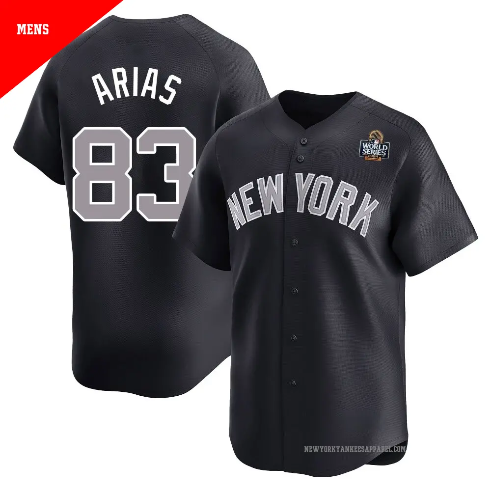 Men's ＃83 Michael Arias New York Yankees Navy Limited Alternate 2024 World Series Jersey