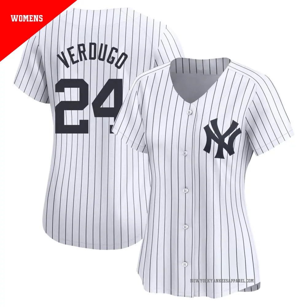 Women's ＃24 Alex Verdugo New York Yankees White Limited Yankee Home Jersey