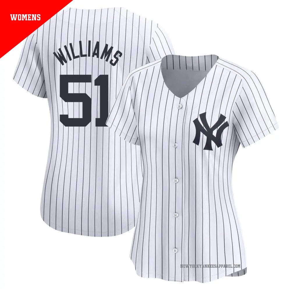 Women's #51 Bernie Williams New York Yankees White Limited Women's #51 Bernie Williams New York Yankees White Limited